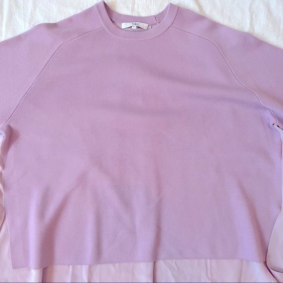 TIBI Silk Back Merino Wool Sweater In lilac - Picture 6 of 11